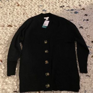H&M black cardigan with large buttons